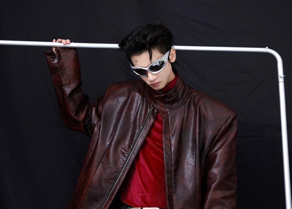Coat Stand Collar Short Motorcycle Clothing Men